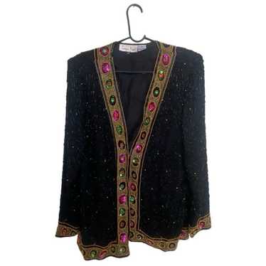 Other Laurence Kazar SZ L Vintage 1980s beaded ja… - image 1