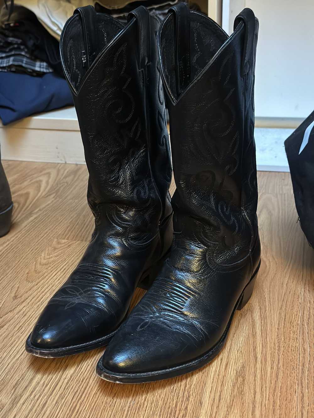 Vintage Black Leather Cowboy boots - image 5