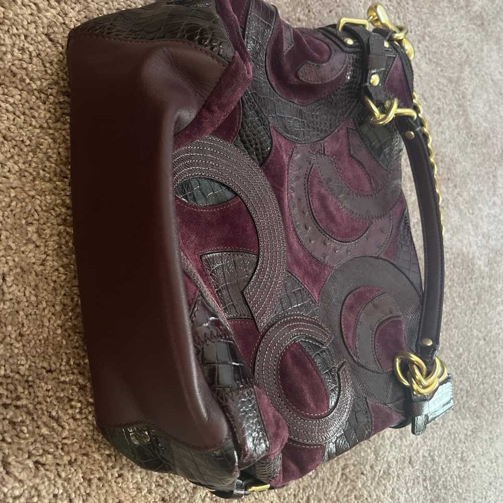 Purple suede coach purse - image 4
