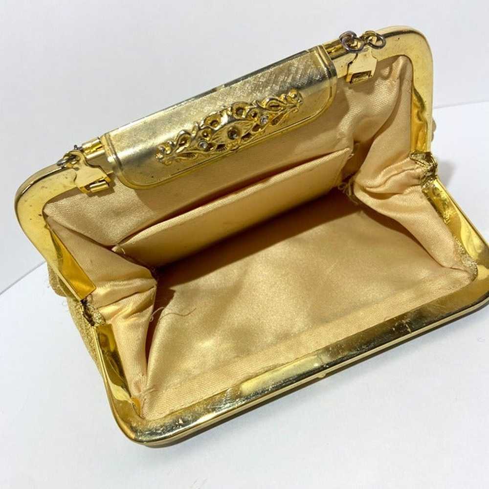 Vintage Gold Pleated Clutch with Top Clasp - image 7