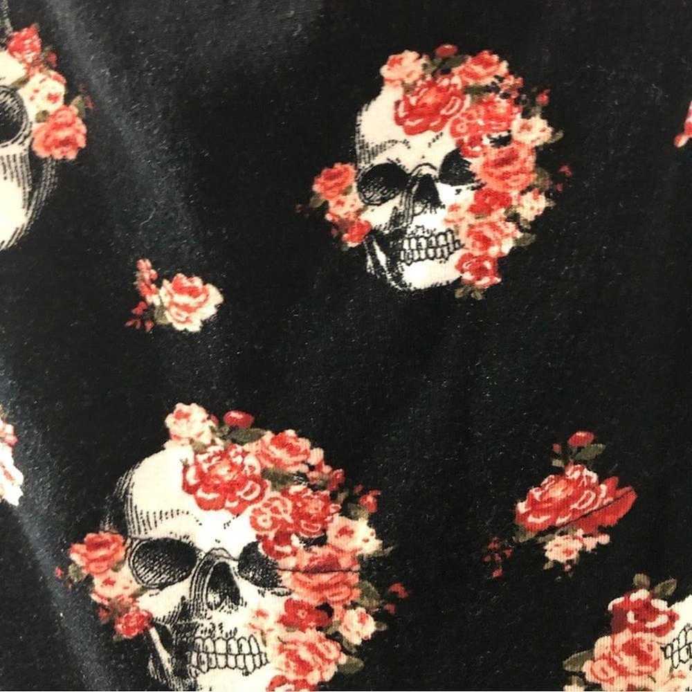 Rude (Hot Topic) Hot Topic skulls roses black pin… - image 3