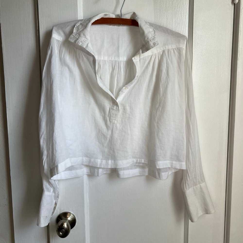 Vintage Handmade Collared Cropped Lace Blouse - image 4