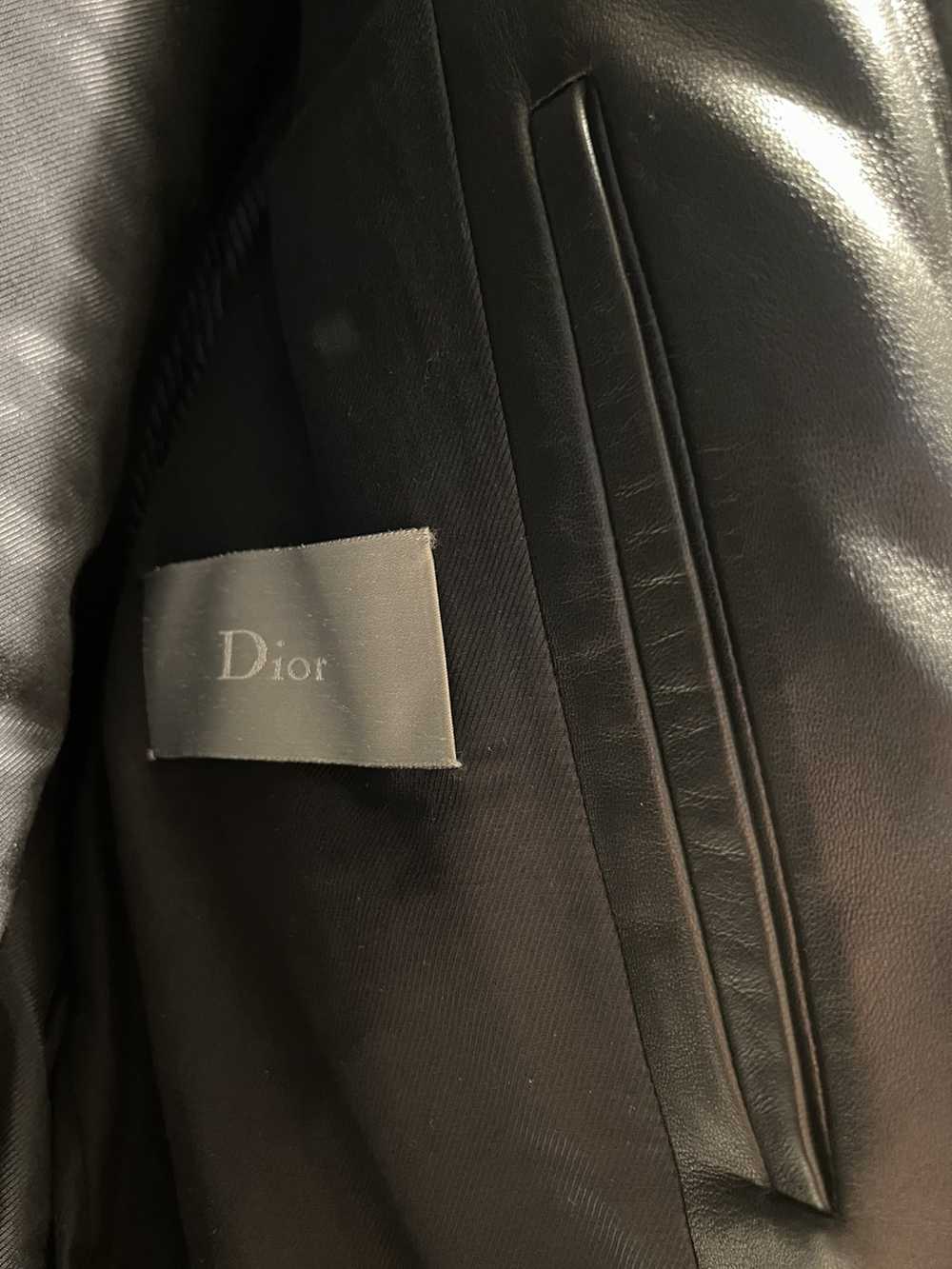 Dior Dior Homme AW08 Black Leather Biker Jacket/ … - image 11