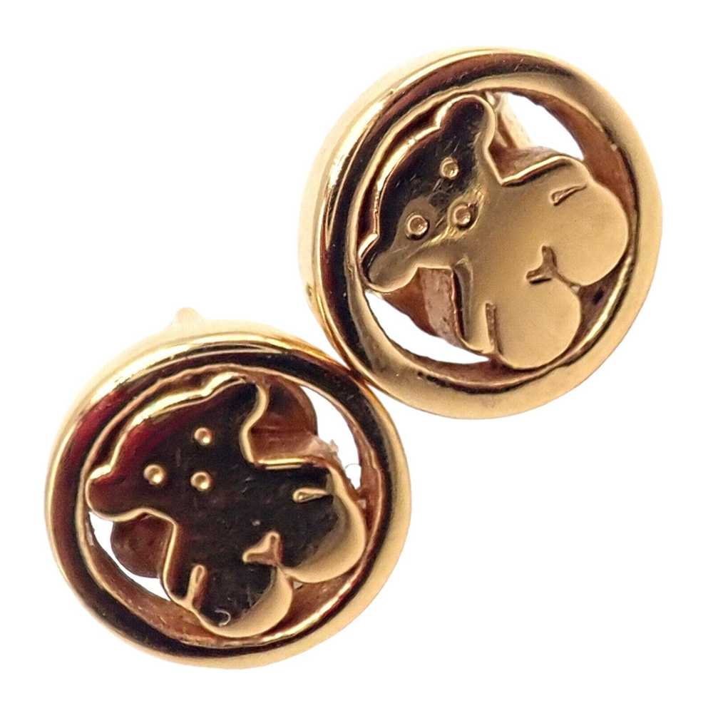 Tous Tous 18k Yellow Gold Teddy Bear Stud Earrings - image 1