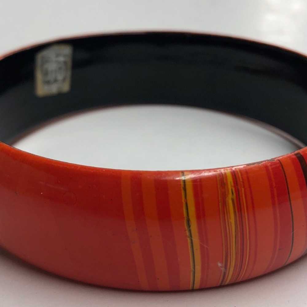 Lacquerware Wood Bracelet Japan 1960's Bangles Vi… - image 3