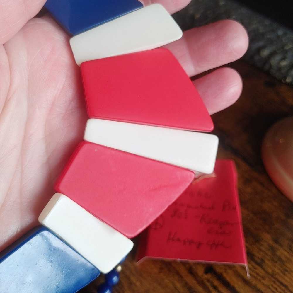 Bakelite Red, White,Blue,Necklace lot patriotic S… - image 8