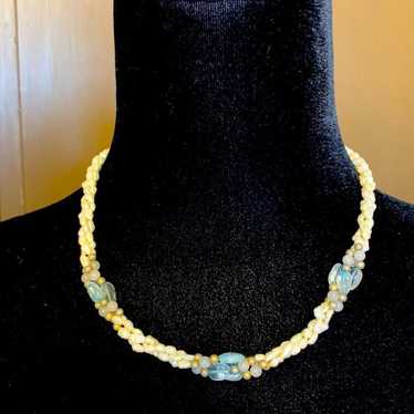 Beautiful, Antique 1940s Seed Pearl and Glass Bea… - image 1