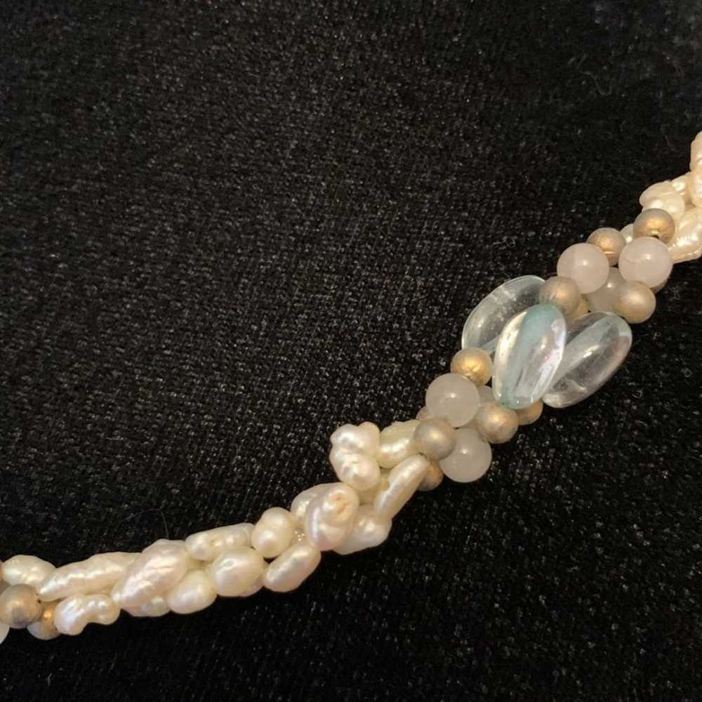 Beautiful, Antique 1940s Seed Pearl and Glass Bea… - image 2
