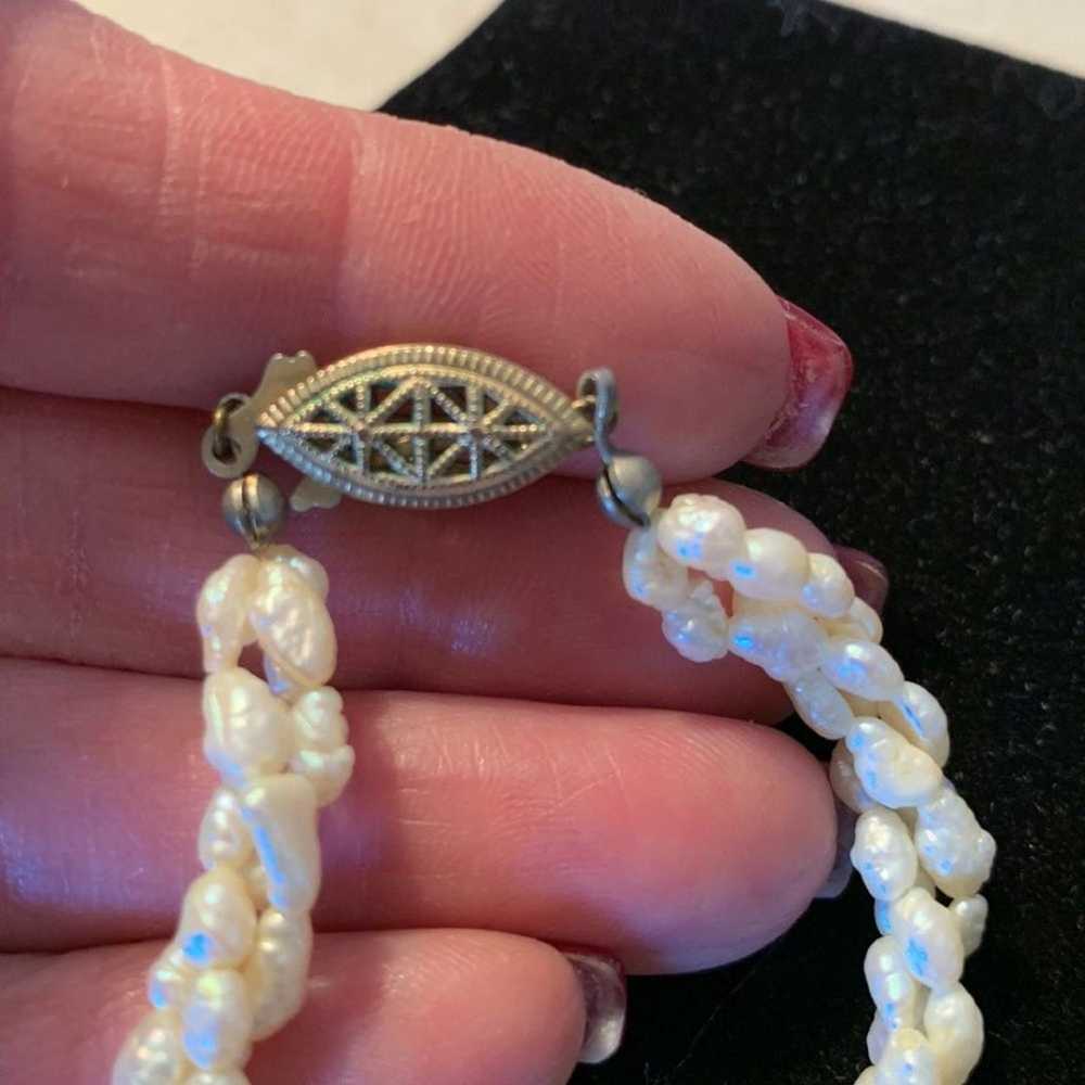 Beautiful, Antique 1940s Seed Pearl and Glass Bea… - image 5