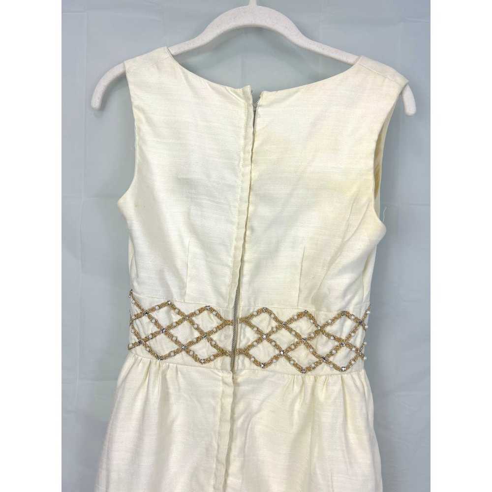Vintage 50s/60s Jr. Theme Party Dress with Gold B… - image 8
