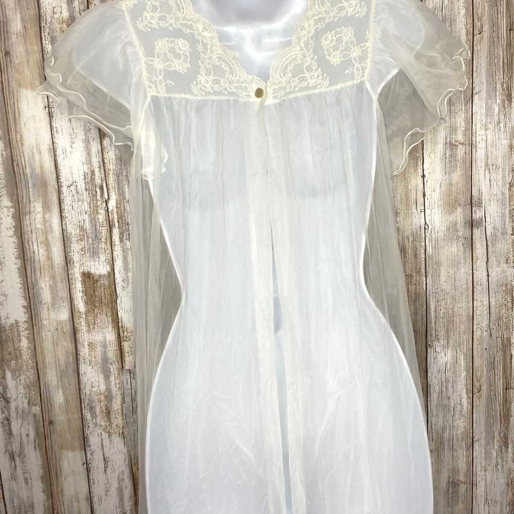 Vintage Gilead Long White Nightgown Robe Lace Whi… - image 7