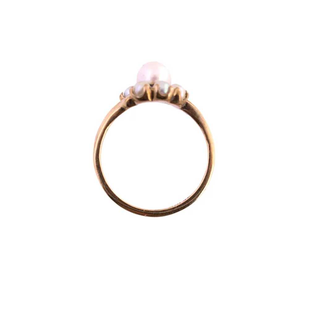 10K Gold Pearl Cluster Ring - image 2