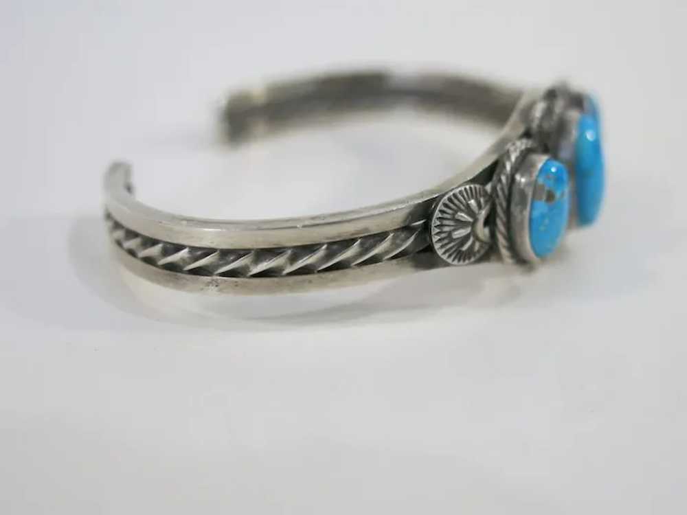 Sheila Tso Navajo Blue Ridge Turquoise Cuff - image 2