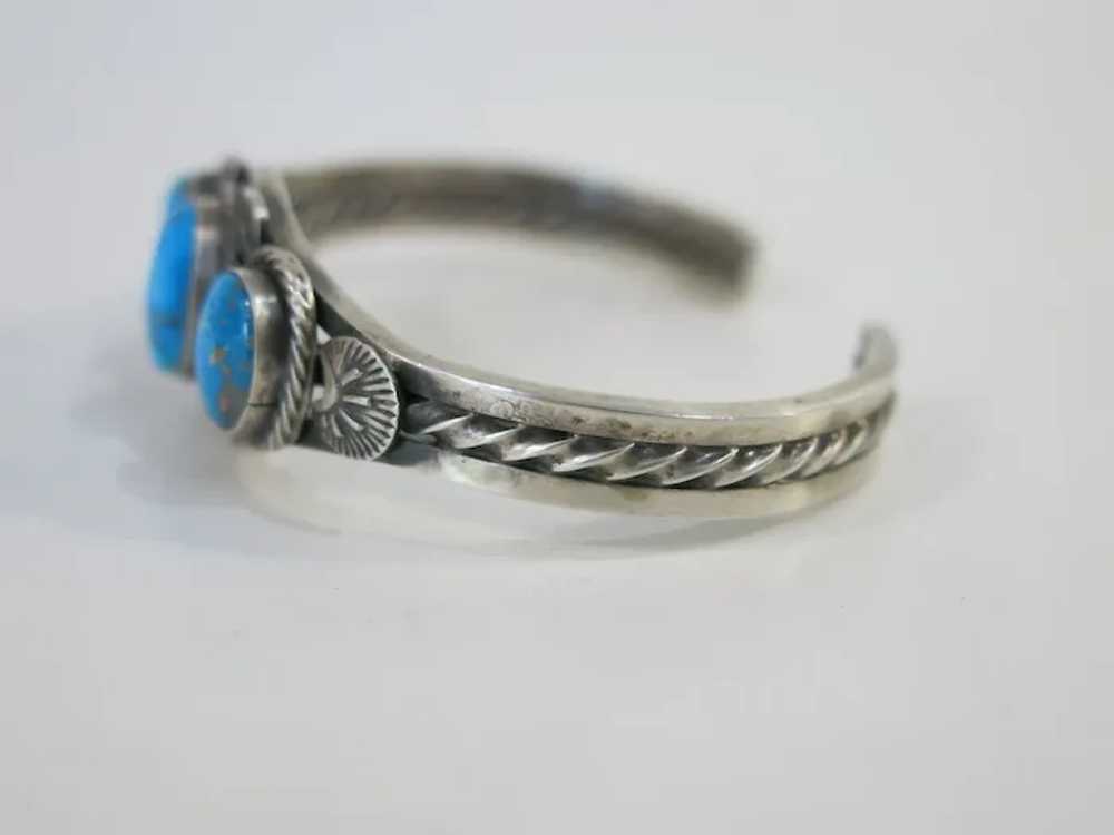 Sheila Tso Navajo Blue Ridge Turquoise Cuff - image 3