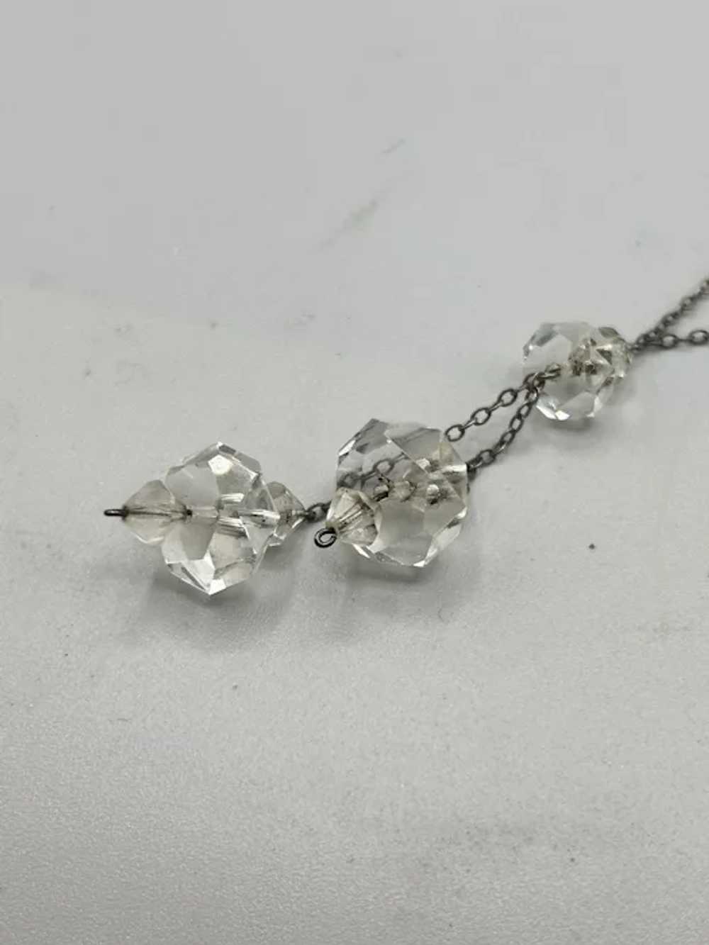 Antique Art Deco Rock Crystal Necklace Sterling S… - image 4