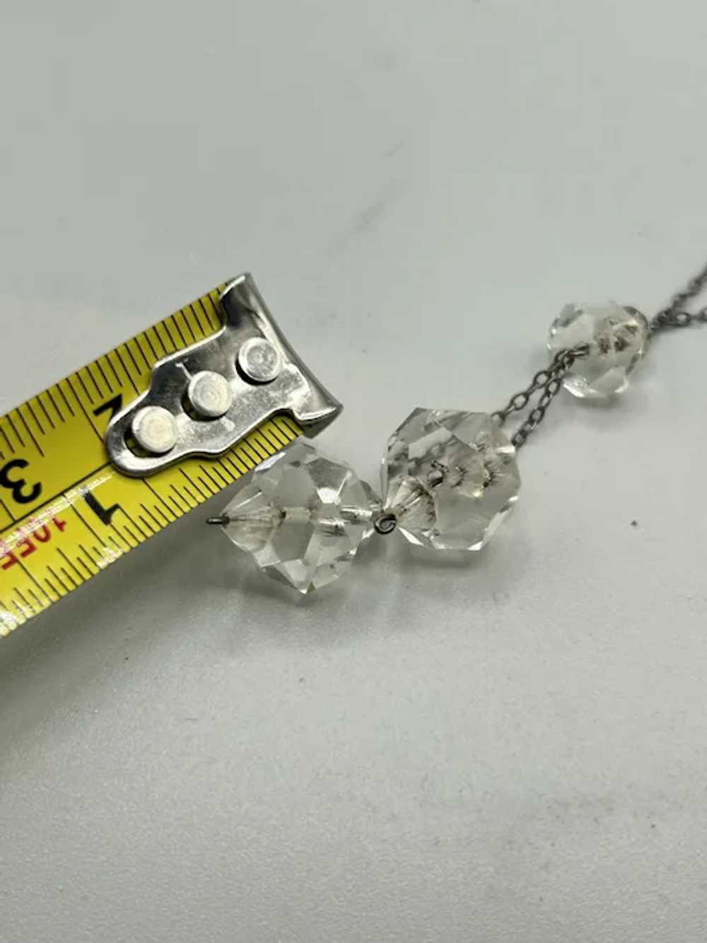 Antique Art Deco Rock Crystal Necklace Sterling S… - image 7