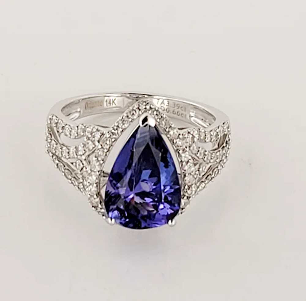 Diamond and Pear Cut Genuine Tanzanite 3.5 carats… - image 2