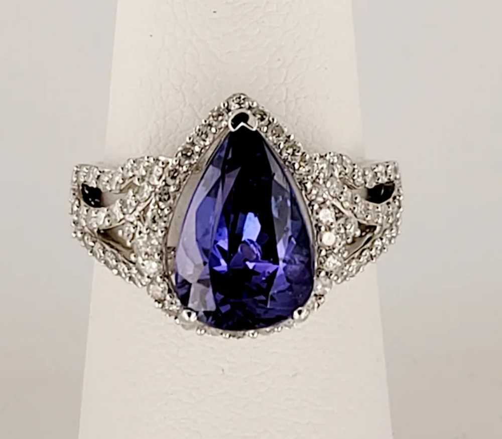 Diamond and Pear Cut Genuine Tanzanite 3.5 carats… - image 3