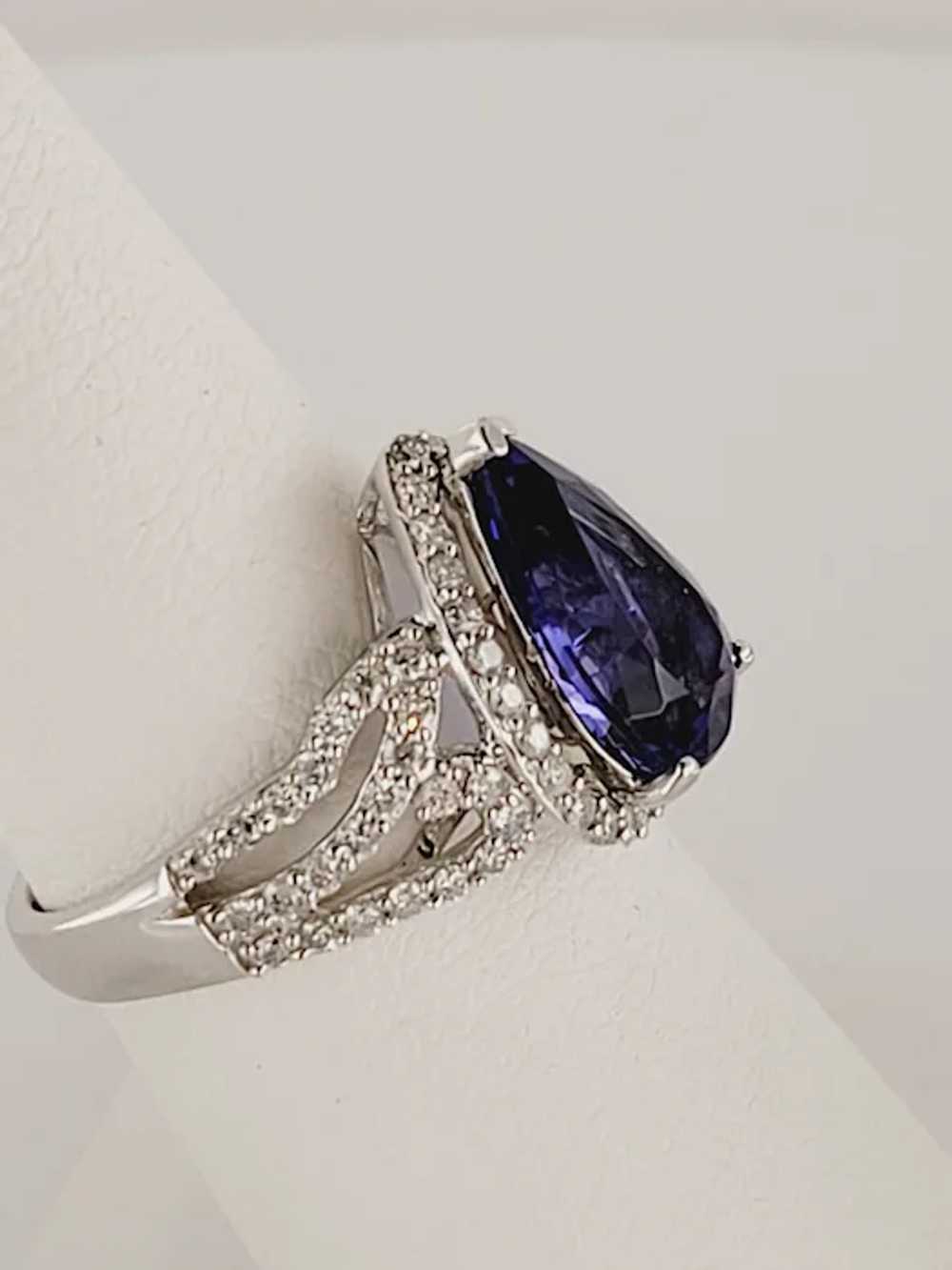 Diamond and Pear Cut Genuine Tanzanite 3.5 carats… - image 8