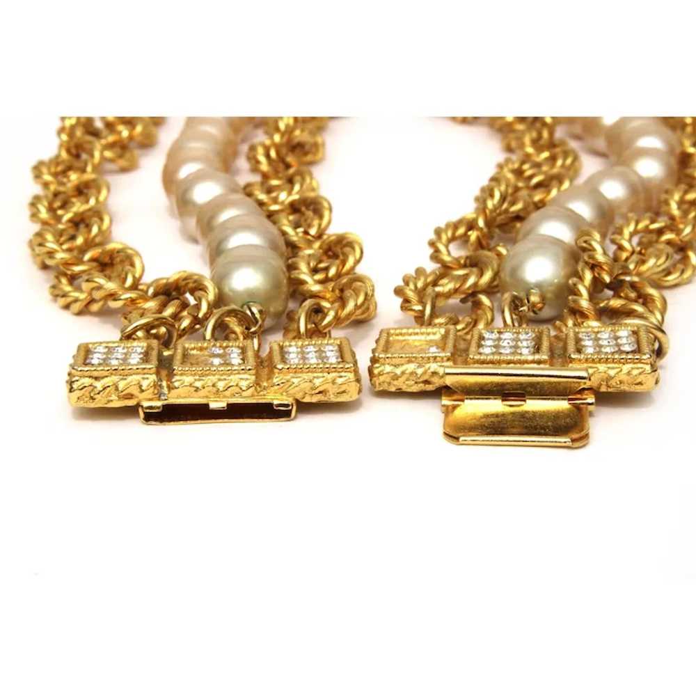 Gerard Yosca Necklace Large Faux Baroque Pearls T… - image 9