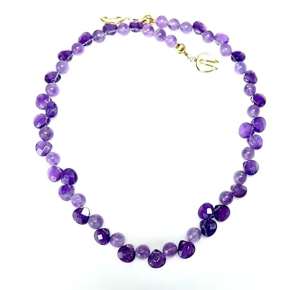 Faceted Pear Shaped Purple Amethyst Drops Necklace - image 6