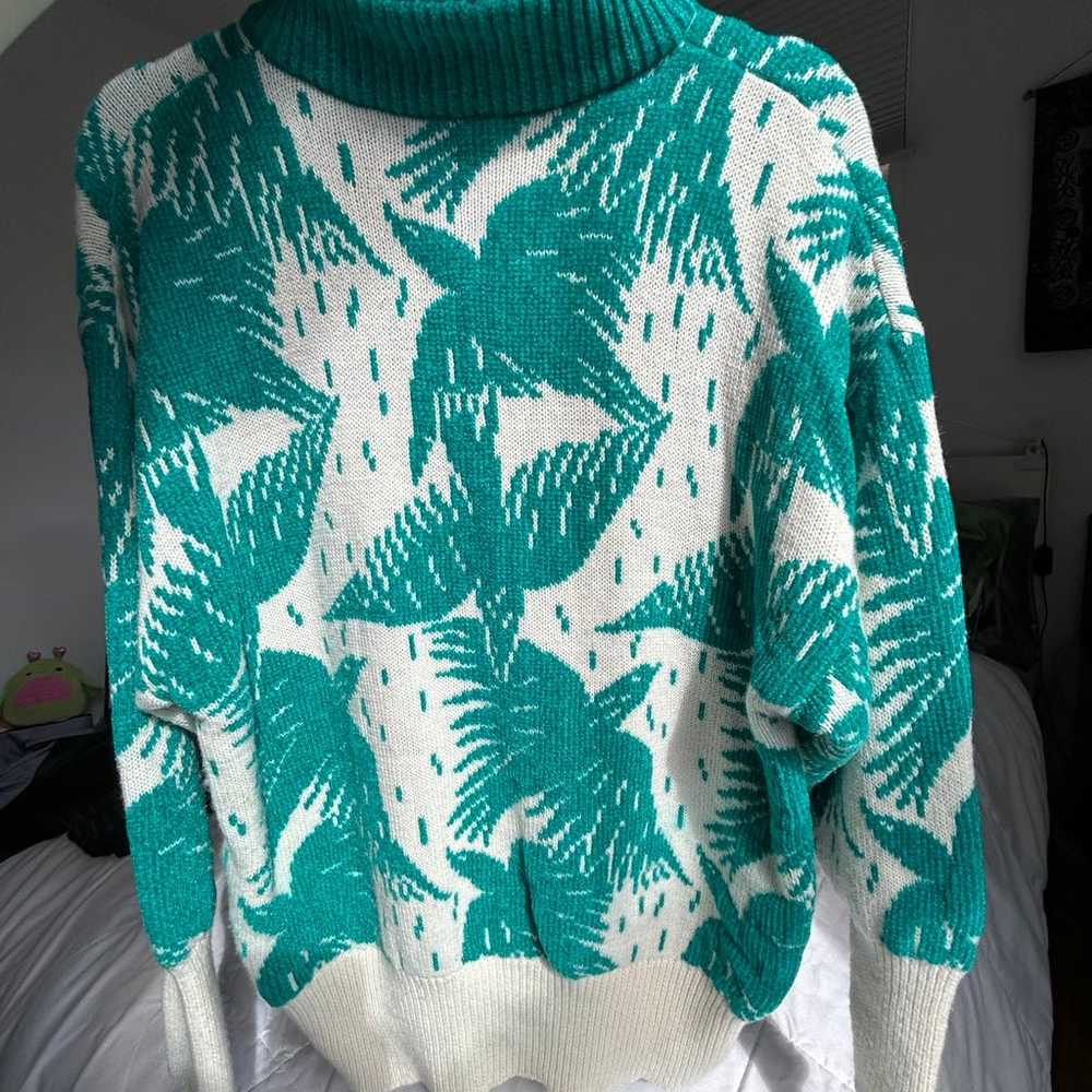 Vintage 90s Enrico Coveri Italian Sweater - Green… - image 3