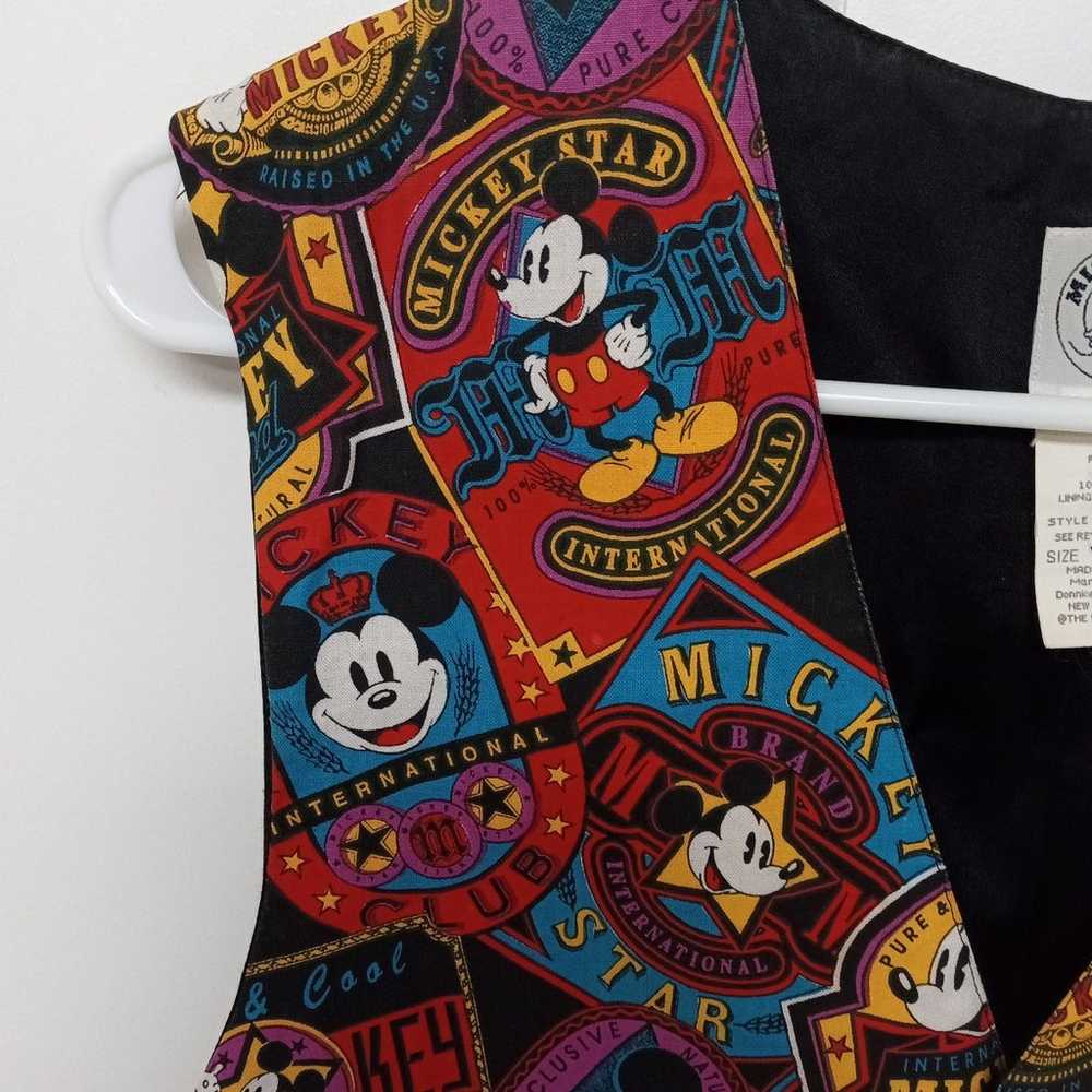 Vintage 90s  Mickey Mouse Disney Vest Sz L - image 2