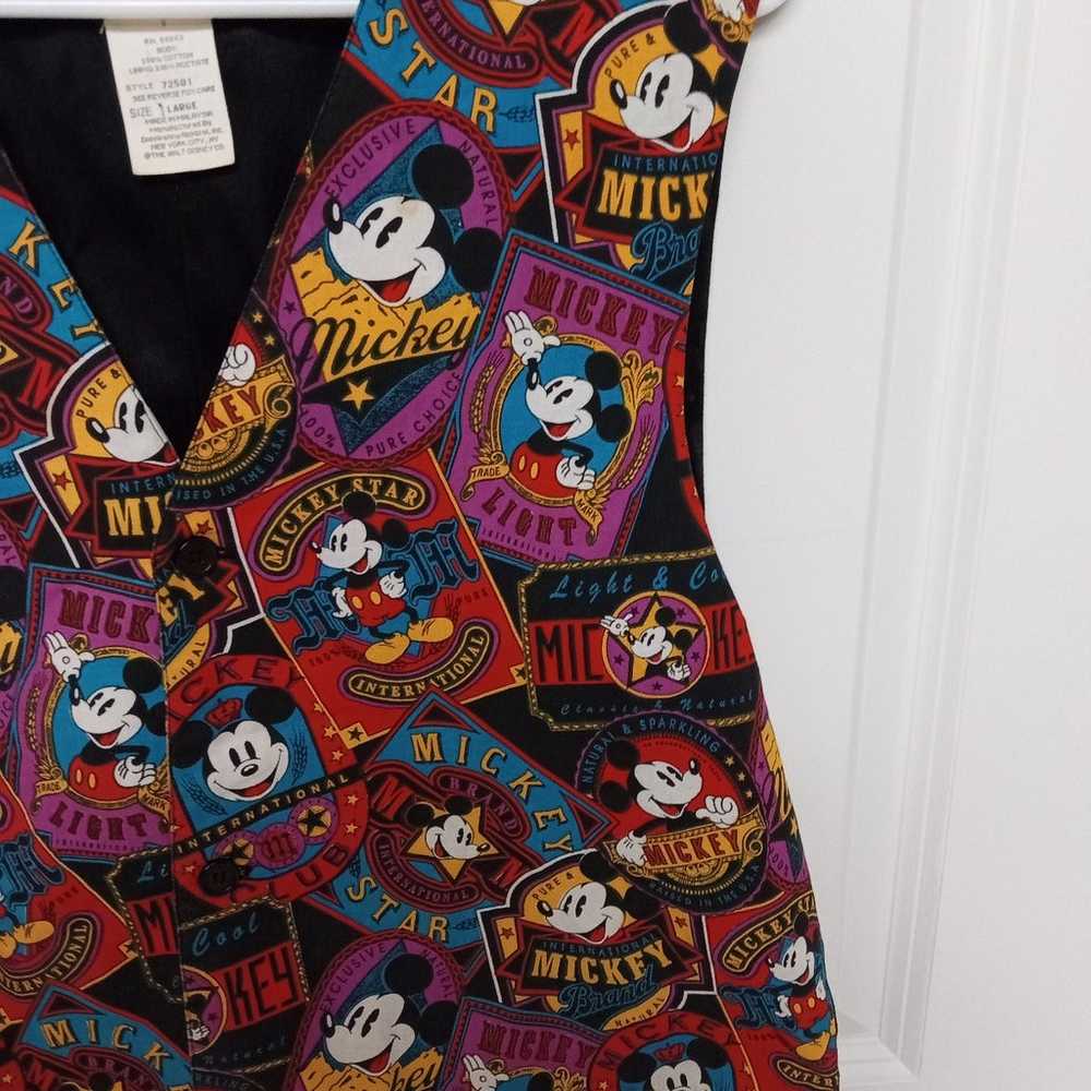 Vintage 90s  Mickey Mouse Disney Vest Sz L - image 4