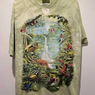 Tiger Emerald Forest King Vintage Tigers Mountain Animal Green T-Shirt XL