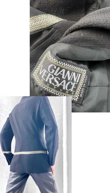 Gianni Versace couture silk chain metal trim blaze
