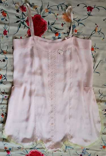 1920s Pink Silk Step-In