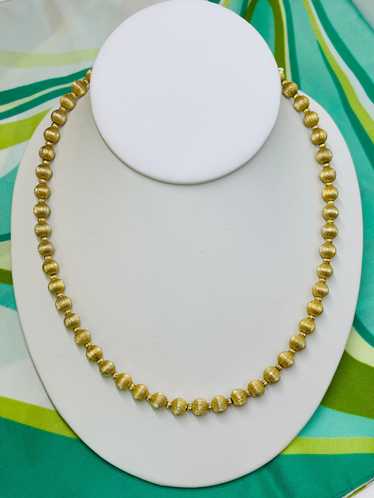 1960’s Brushed Gold Ball Necklace