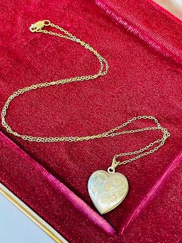 Gold Filled Engraved Heart Locket