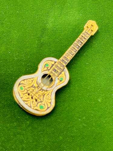 Damascene Spanish Guitar Brooch