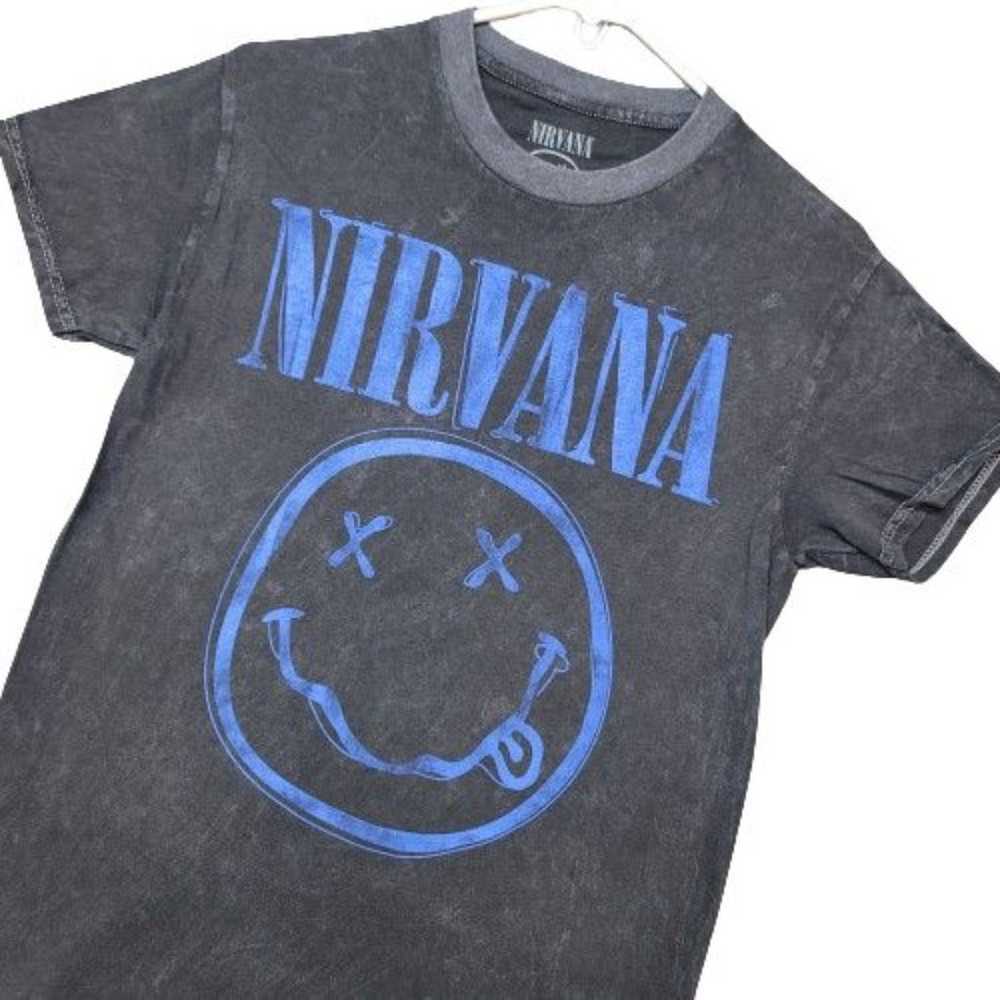 Nirvana Tee Shirt Men's Retro Graphic Burnout Bla… - image 1