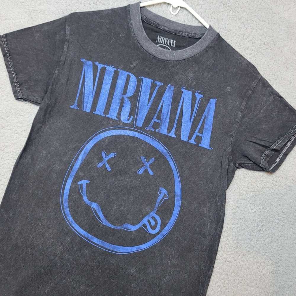 Nirvana Tee Shirt Men's Retro Graphic Burnout Bla… - image 2