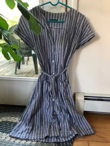 HFEN Boutique Striped Linen buttondown dress (M) |