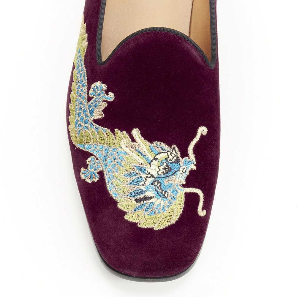 Gucci new GUCCI Oriental Dragon embroidered burgu… - image 6