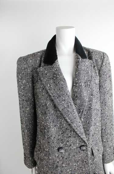 Valentino Bouclé Wool Jacket with Velvet Collar
