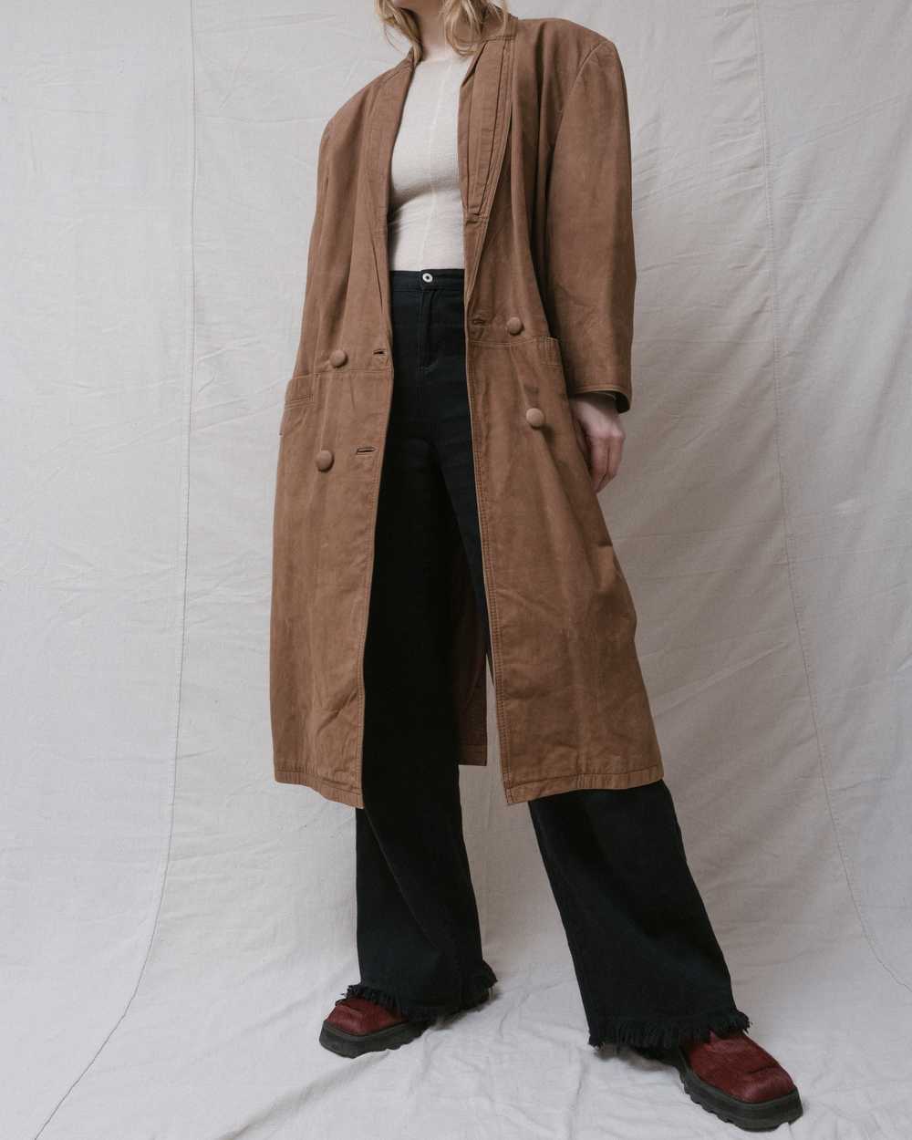 Vintage Tan Leather Coat (S/M) - image 1