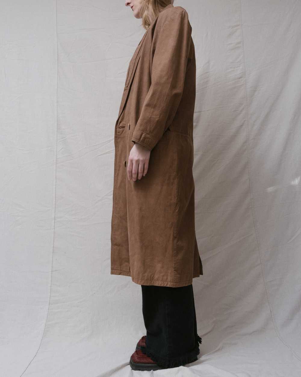 Vintage Tan Leather Coat (S/M) - image 2