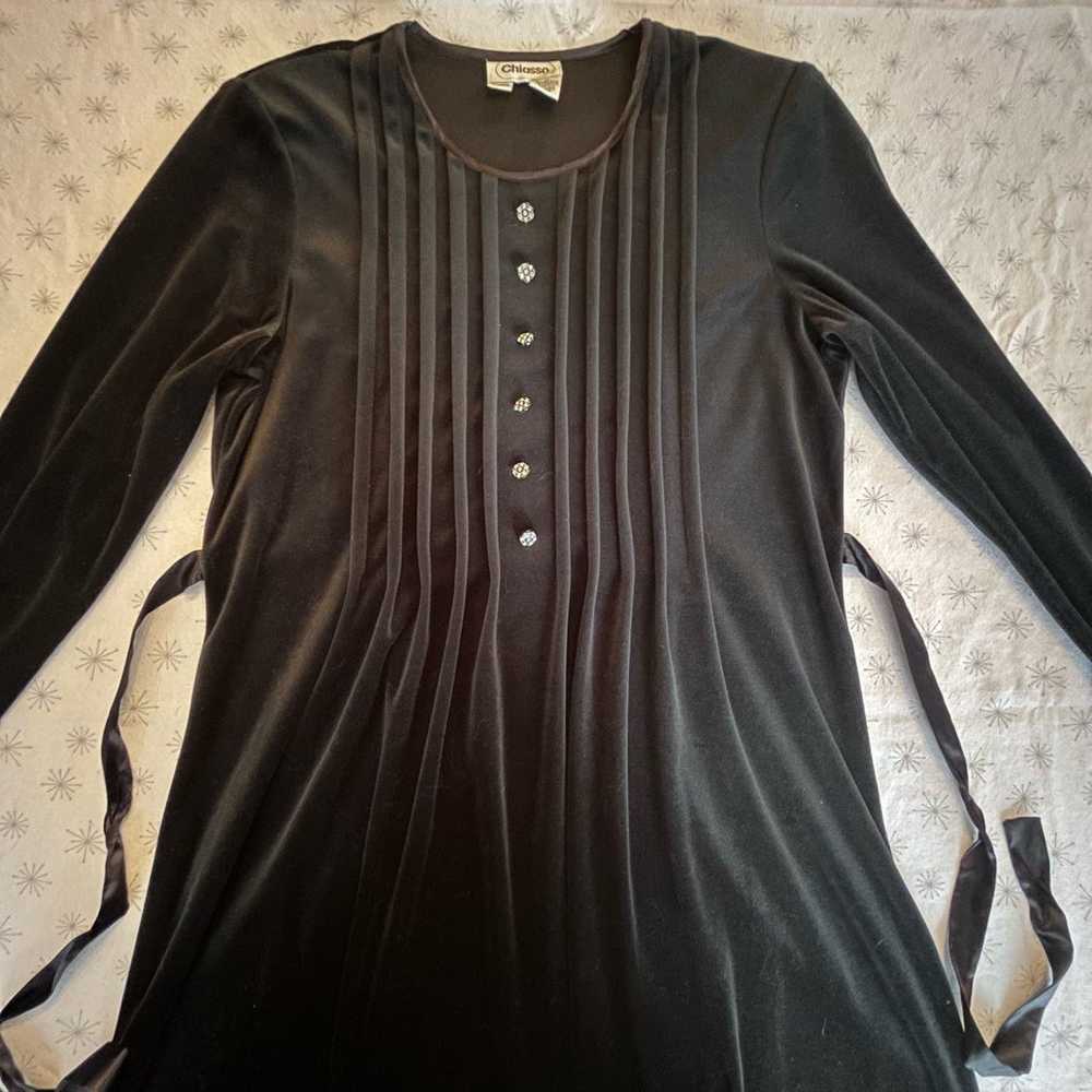 Vintage 90s black velvet maxi dress - image 4