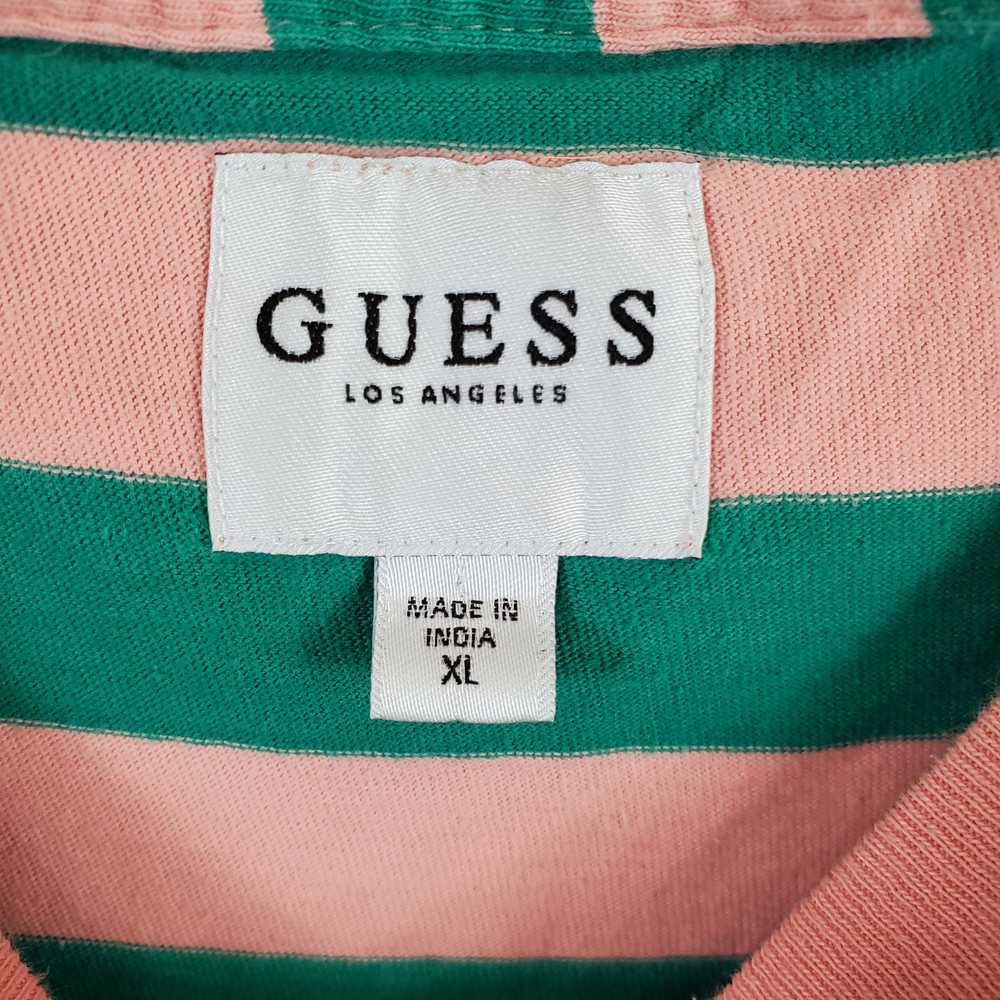 Guess Men Pink Striped Logo T Shirt XL - image 3