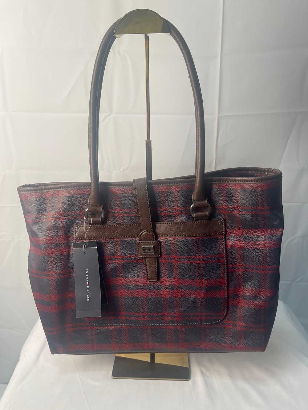 Tommy Hilfiger Red/Blue Plaid Tote - image 2