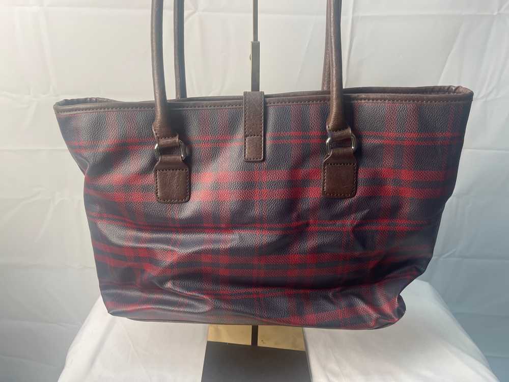 Tommy Hilfiger Red/Blue Plaid Tote - image 3