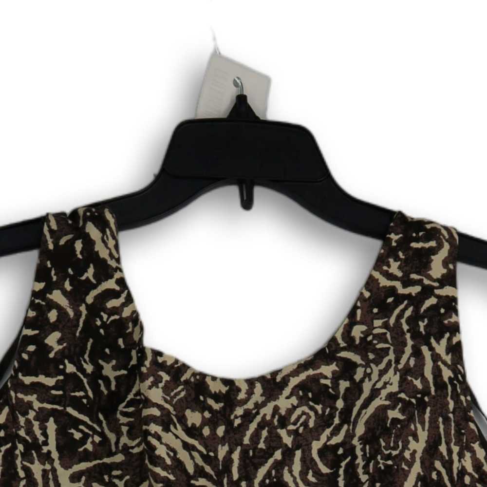 Kasper NWT Womens Brown Abstract Sleeveless Round… - image 3