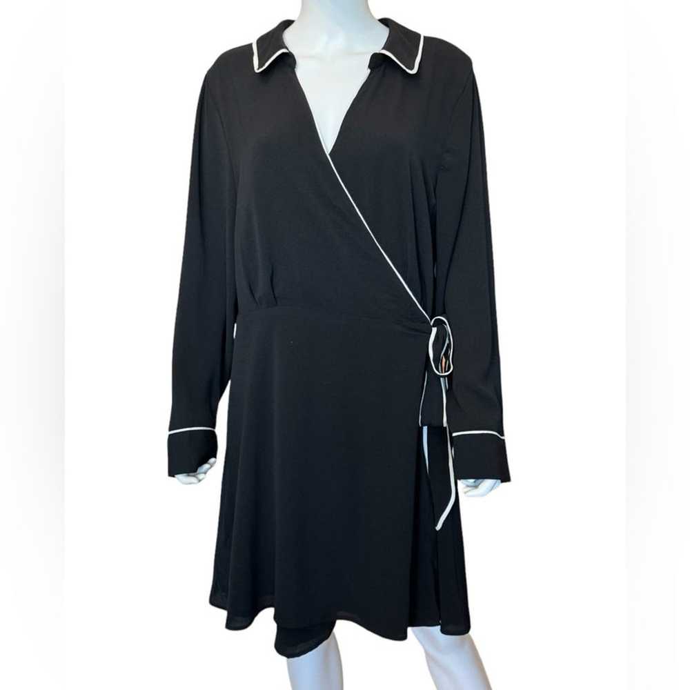 2368 New ~ HALOGEN ~ Collar Long Sleeve Faux Wrap… - image 3