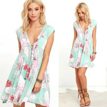 Mink Pink Backyard Bliss Mint Green Babydoll Dress - image 1