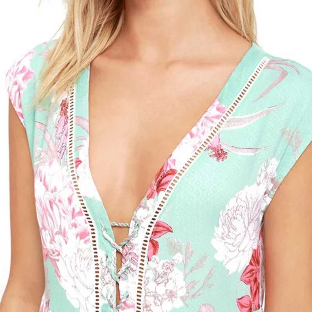 Mink Pink Backyard Bliss Mint Green Babydoll Dress - image 3