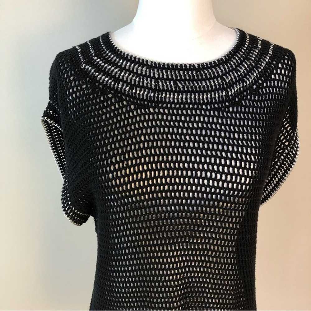 Rachel Roy black crochet see through silver chain… - image 2